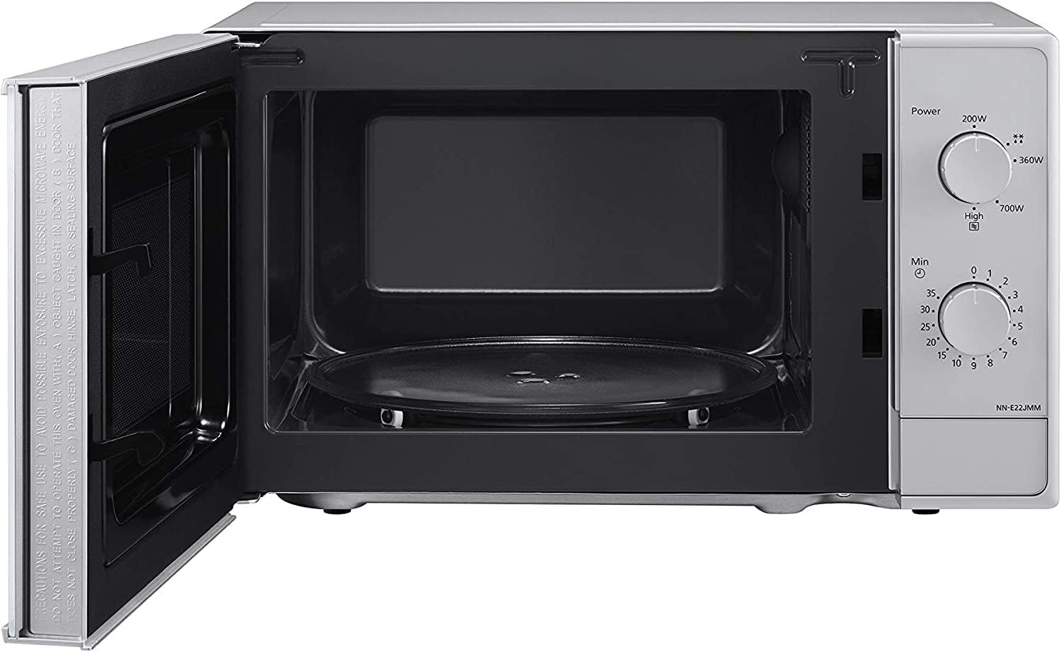 Panasonic NN-E20JWMEPG Microwave Oven with Glass Turntable, 20L, 800W, Defrost, 5 Power Levels, Timer, White