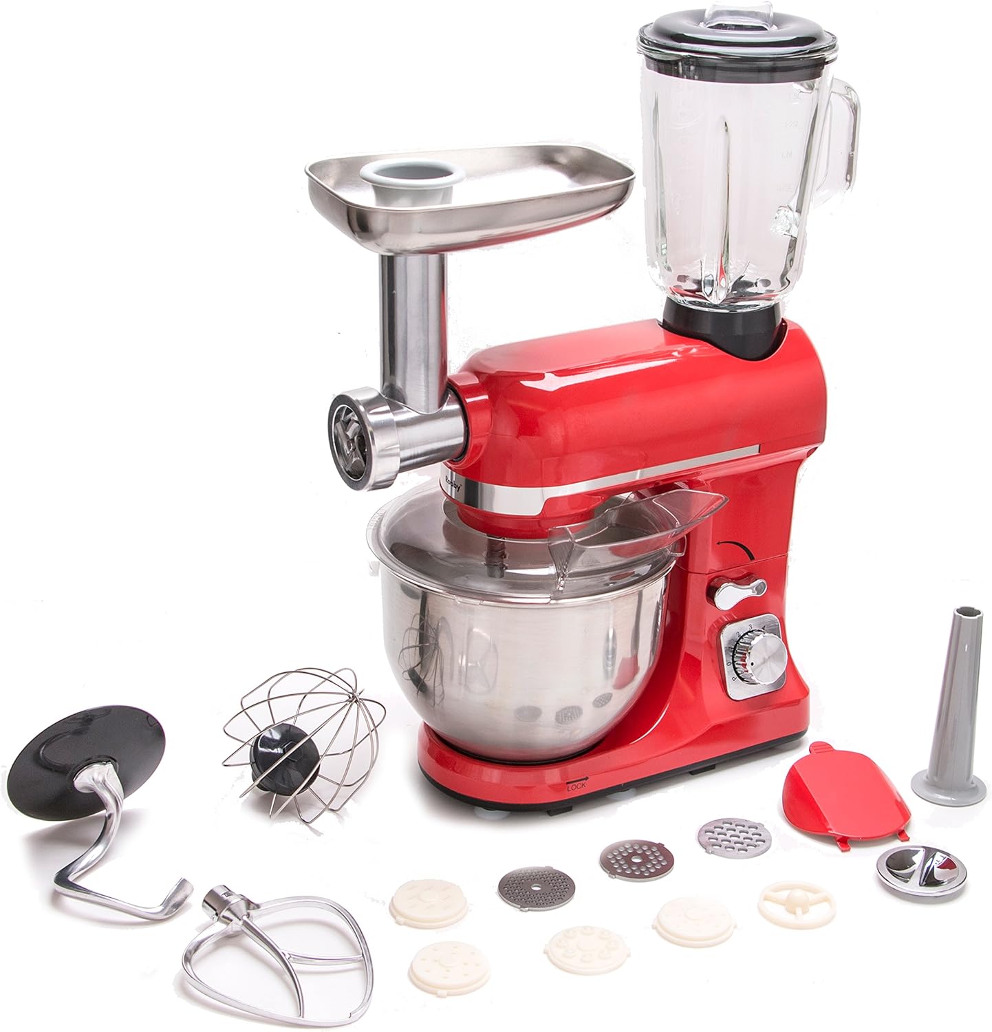 Robot Multifonctions 5l 1000w Noir Avec Hachoir Et Blender 1,5l En Verre - ROBIMIX NOIR