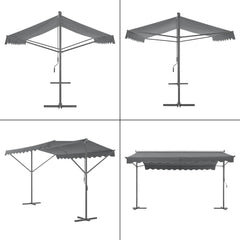 Store banne autoportant à double pente 400 x 300 x 260 cm gris foncé 03_0008294