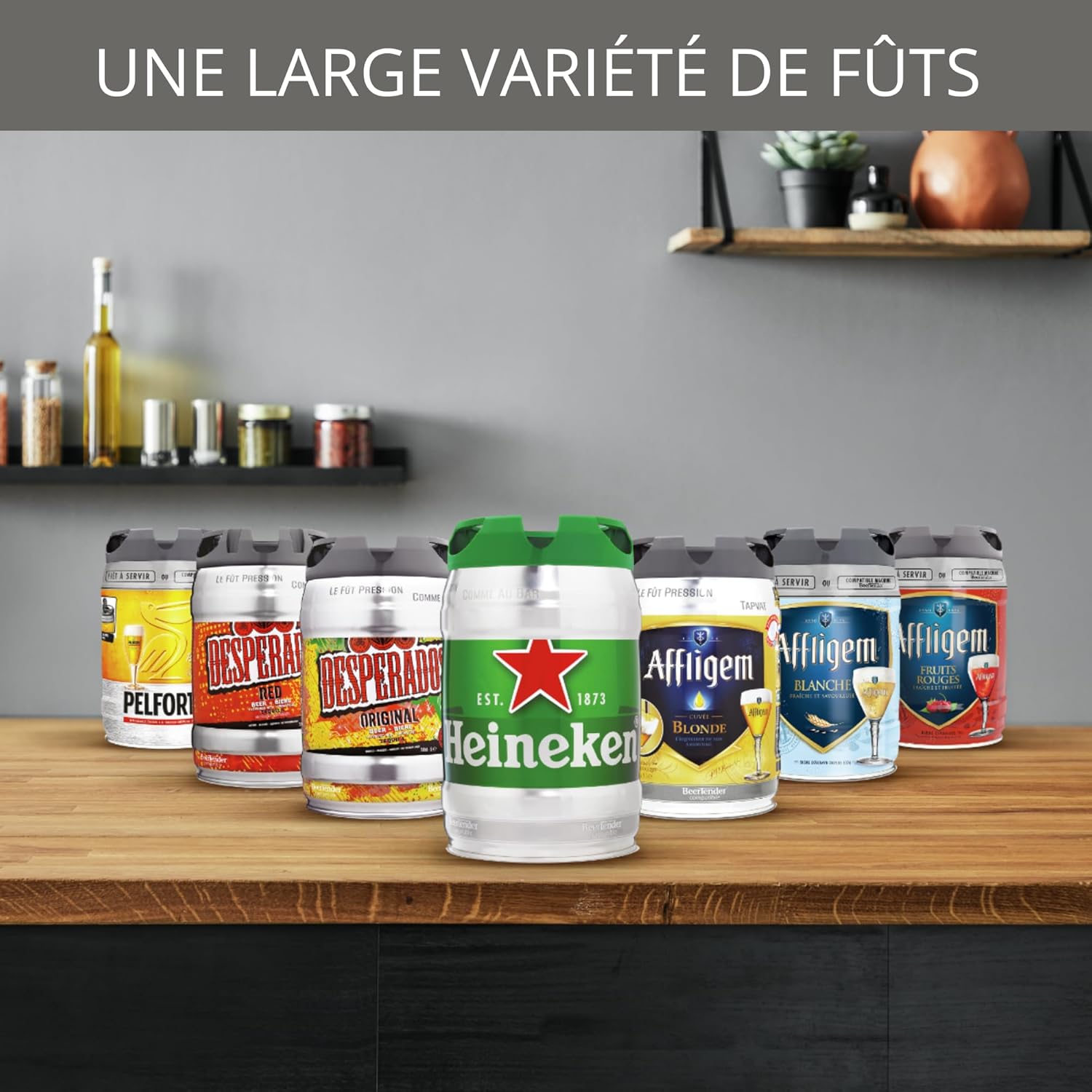 Krups Beertender Machine bière pression, Fûts de 5 L, Marques du groupe Heineken, Témoin lumineux, Température et mousse parfaites, Bière fraîche, Installation facile, Compact noire VB450E10