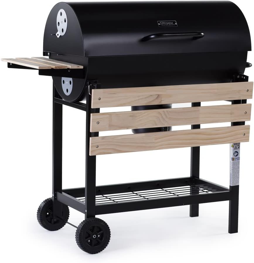 Barbecue charbon de bois "King" - 95 x 63 x 105 cm - Noir
