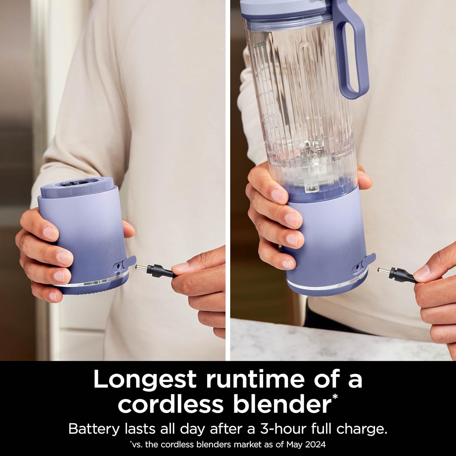 Ninja Blast Max, Portable Blender + Twist & Go, Personal Smoothie, Blend, Ice Crush, 3 Programs, Cordless, 22 oz removable Vessel, Dishwasher Safe, Leakproof, Navy, BC251NV