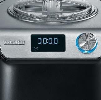 SEVERIN Sorbetière 2-en-1 Compacte 135 W, Sorbetière électrique et yaourtière d'une capacité 1,2 L, Machine à glace avec livre de recettes, noir, EZ 7407