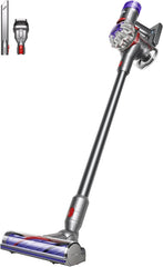 Dyson V8 Advanced™ Aspirateur Balai sans Fil – 130 AW, 40 Min d’autonomie, Brosse Motorbar Auto-démêlante, Accessoires combinés, Station Murale, Argent/Nickel