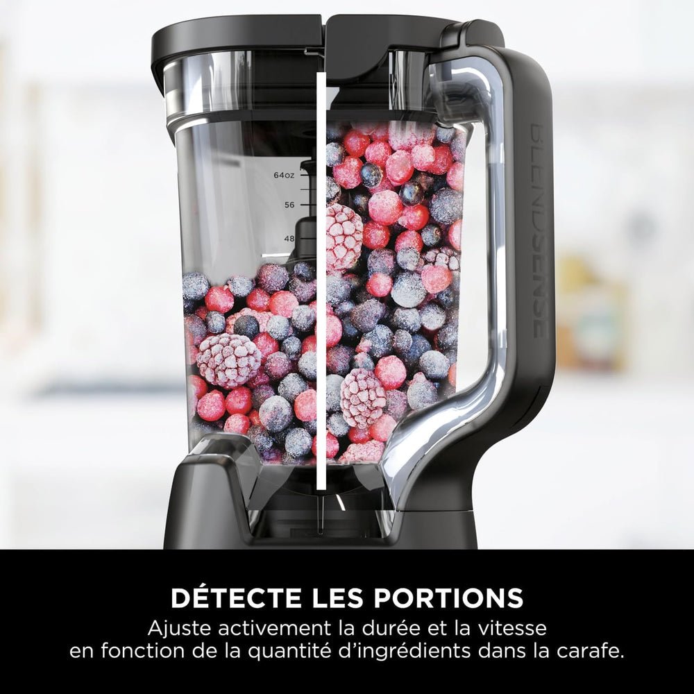 Ninja Detect Power Blender Processor Pro 3-in-1, Blender 1200W, Mixing Bowl, Blender Blade, Individual Cup, Container, Knead, Blender, Chopping & Mixing, Black, TB401EU