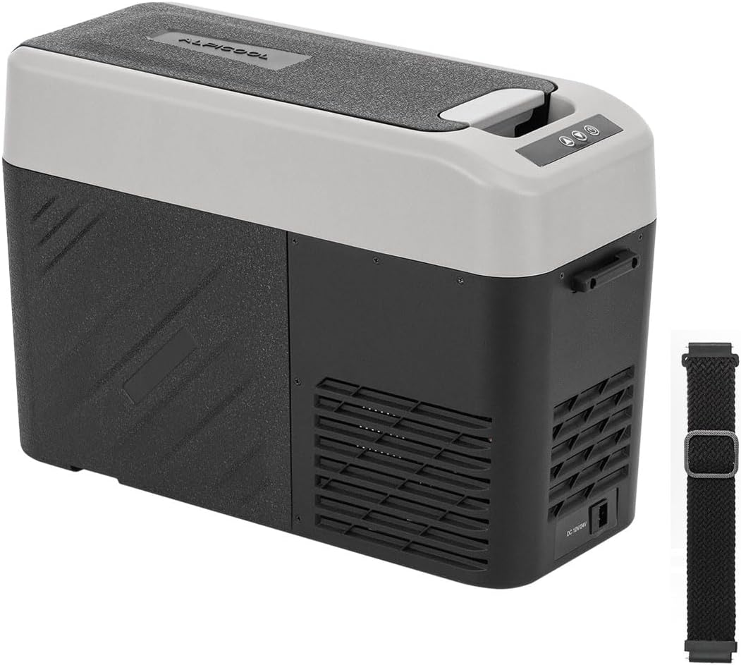 Alpicool LGMP8 8L Glaciere Portable Réfrigérateur Voiture Camping Congélateur 12/24V Mini Frigo pour Maison, Bureau ou Pique-Nique en Plein Air/ -20 à 20℃(Batterie Non Incluse)