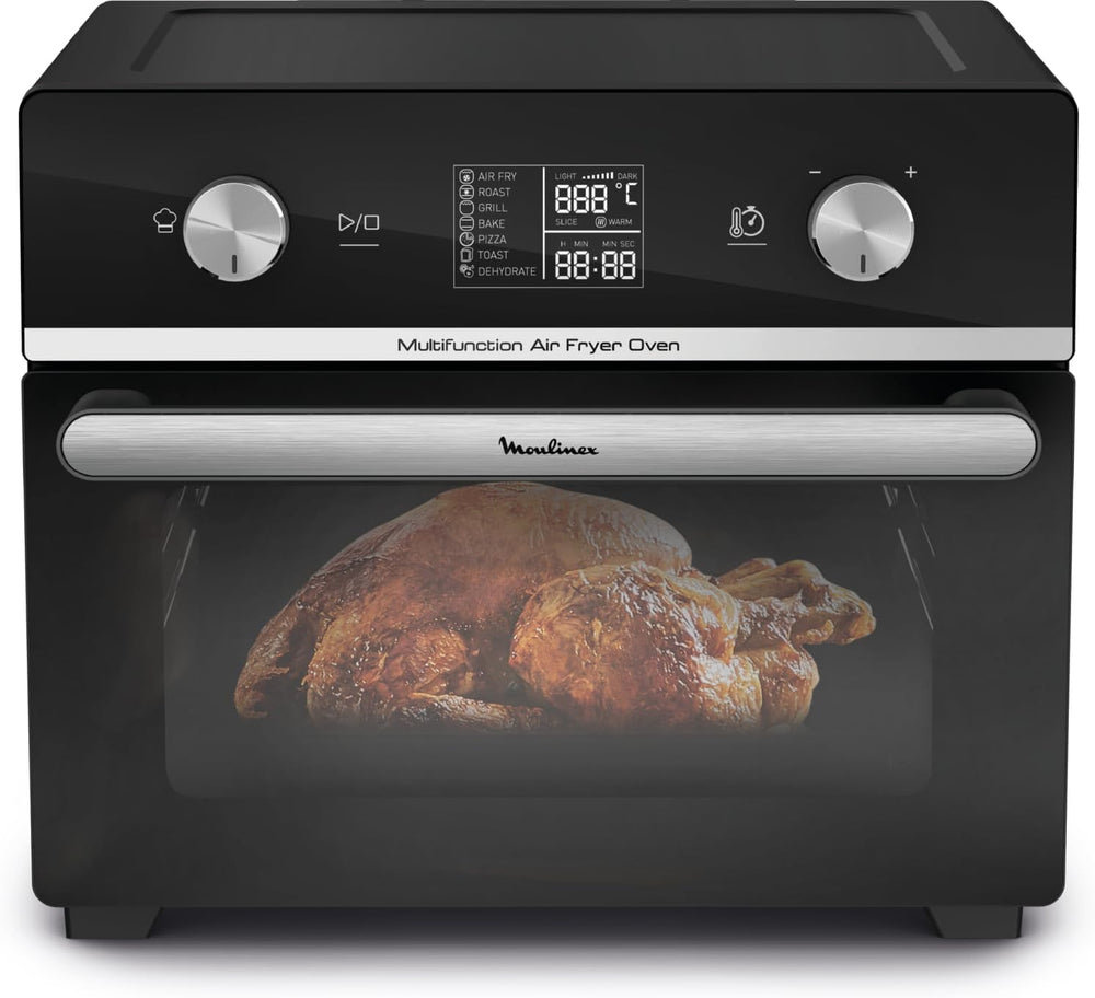 Moulinex Oven, 33 L, Rotating heat, Advanced convection, 6 cooking modes, Thermostat adjustable up to 240°C, Timer 120 min, Reversible grill, Silicone oven mitts, Optimo Black OX464811