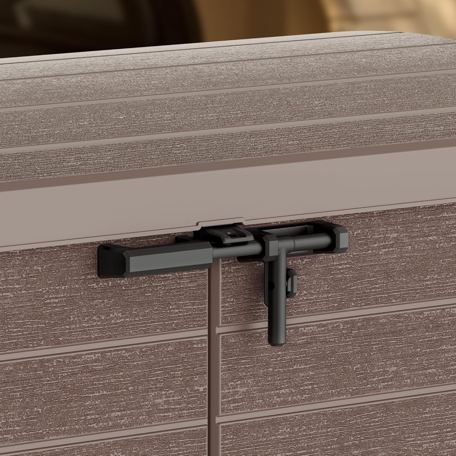 Duramax StoreAway 1200L Plastic Garden Shed/ Flat Lid, Outdoor Storage Shed, Wheelie Bin Hideaways, Wheelie bin box, Durable Construction, Ideal for Bikes, BBQs & 2x 240L Bins, 145x85x125 cm, Brown