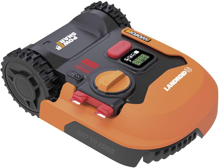 WORX LANDROID Vision WR206E.1, Robot Tondeuse sans Fil périphérique 600 m² Surf.Max 700 m², Installation en 30 Min, Caméra 4K + IA Adaptative, évite Tous Les Obstacles, Coupe des Bordures, Multizone