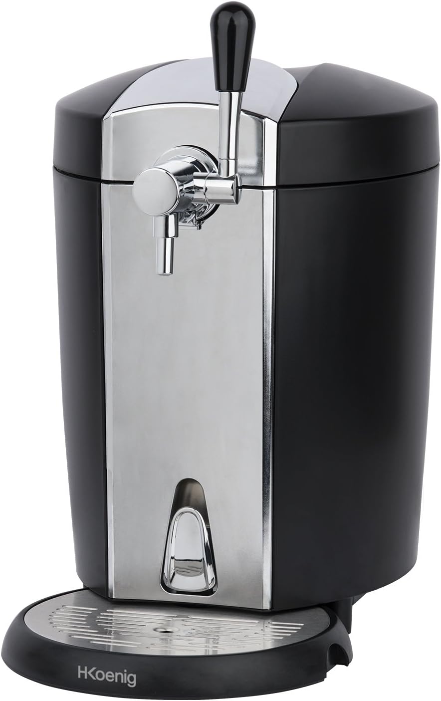 H.Koenig Tireuse à Bière compatible tous Fûts Universels Pressurisés de 5L Inox BW1778, Machine, Pompe, Pression domestique, Professionnelle, Universelle, Refroidissement intégré 4°C
