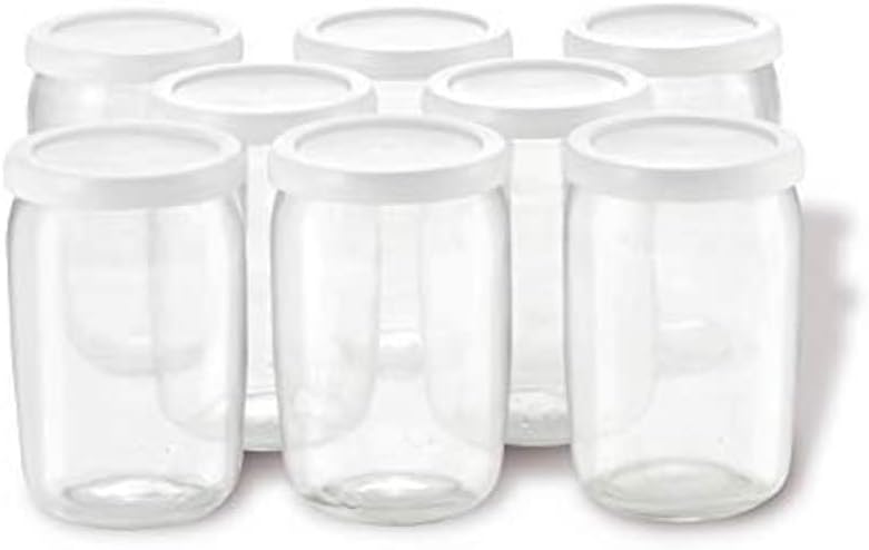 Seb YG500100 Yaourtière Duetto 8 Pots de Yaourt Inclus Fromage Blanc Programmable Écran LCD Minuteur 30W Blanc