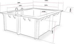Piscine Bois Rectangle Caimans - 4.10 x 3.00 x 1.24 m