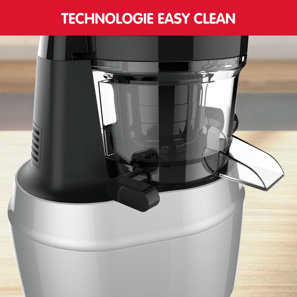 Moulinex Juice & Clean ZU420E10 Fruit and Vegetable Juice Extractor, Vitamin Juice, Press, 150 W, 42 to 83 RPM, Fresh Fruit Juice, Jam, Grout, Sorbet, Automatic Cleaning