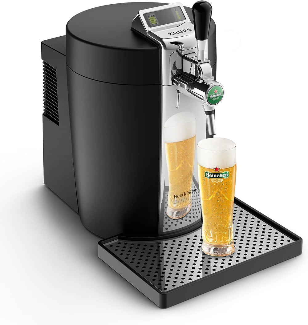 Krups Beertender Machine bière pression, Fûts de 5 L, Marques du groupe Heineken, Témoin lumineux, Température et mousse parfaites, Bière fraîche, Installation facile, Compact noire VB450E10