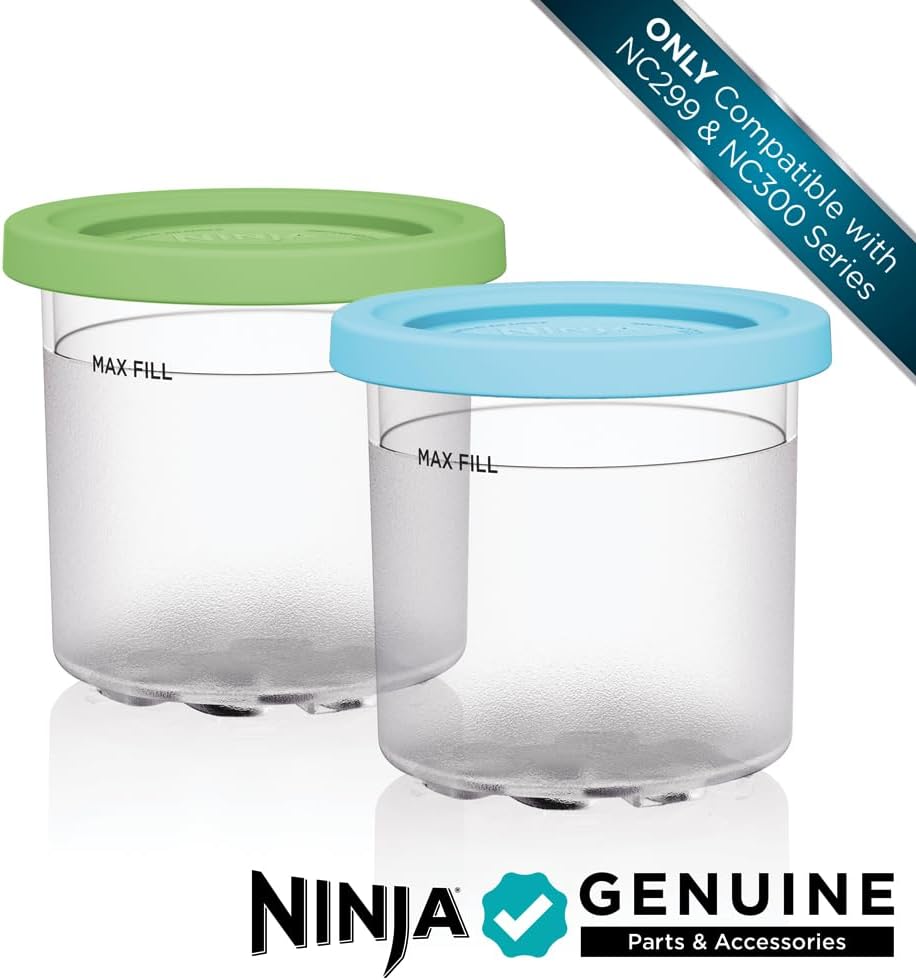 Ninja NC301 CREAMi Ice Cream Maker, for Gelato, Mix-ins, Milkshakes, Sorbet, Smoothie Bowls & More, 7 One-Touch Programs, with (2) Pint Containers & Lids, Compact Size, Perfect for Kids, Silver