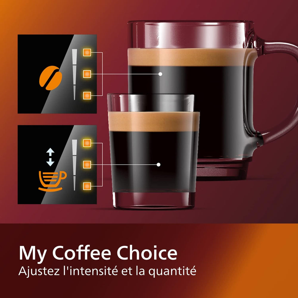 Philips Series 2200 Espresso Machine - Coffee Bean - LatteGo Milk Frother, 3 Coffee Specialties, Intuitive Touch Screen, Glossy Black (EP2231/40)