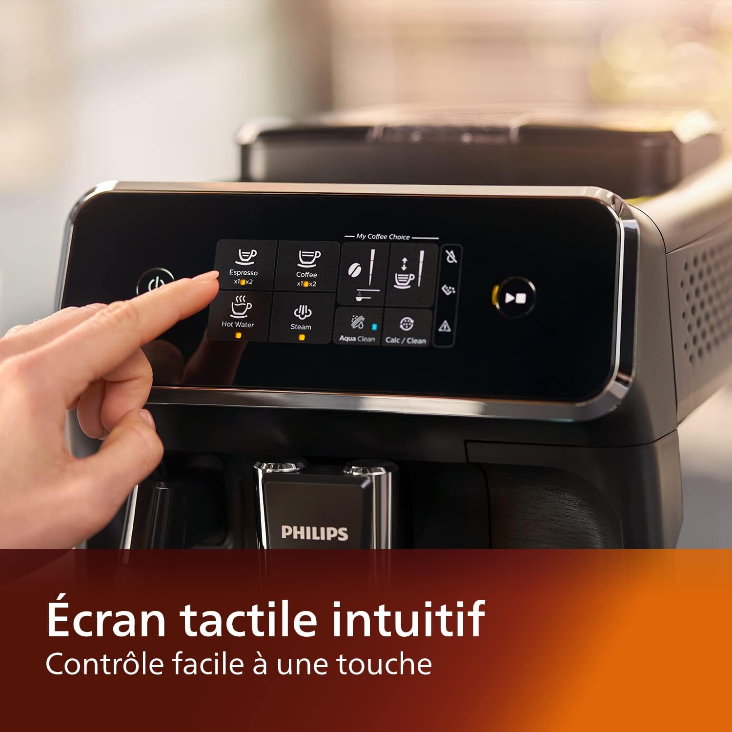 Philips Series 2200 Espresso Machine - Coffee Bean - LatteGo Milk Frother, 3 Coffee Specialties, Intuitive Touch Screen, Glossy Black (EP2231/40)