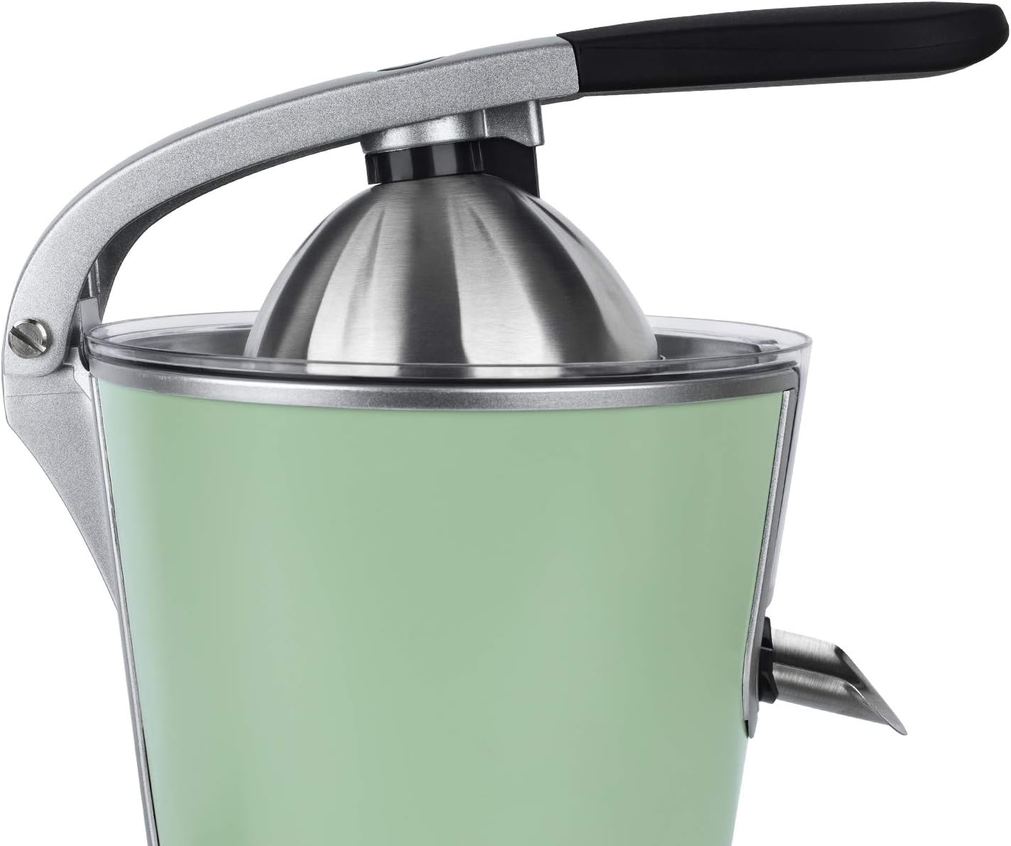 H.Koenig AGR80 160W Professional Electric Citrus Juicer Stainless Steel Lever and Filter Drip Free BPA Free Dishwasher Safe Parts