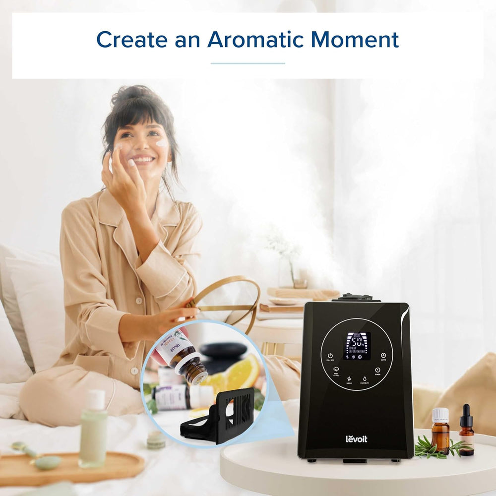 LEVOIT OasisMist 1000S (10L) Smart Humidifier for Home Large Room Bedroom, Last 100 Hours Suitable for Indoor Plant, Cover up to 600ft², Easy Top Fill, Remoter & Voice Control, Auto Mode, Quiet, White