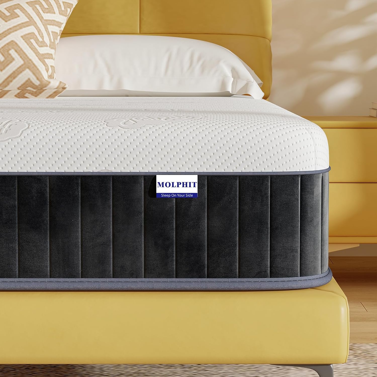 MOLPHIT Oeko-TEX Certified Mattress 90 x 190 cm, Thickness 25 cm, Independent Pocket Sprung Mattress, Adult and Children's Bed Mattress, Single Mattress, Perfect Support, Durable and Quiet