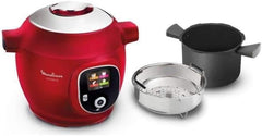 Moulinex Cookéo Smart Multicooker with 180 Pre-Programmed Recipes for up to 6 People 6 Modes of Quick and Easy Step-by-Step Cooking 1600 W Red, 6 L