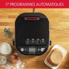 Moulinex OW220830 Bread Maker with 17 Programmes Plastic Black/Purple 31 x 29 x 29 cm