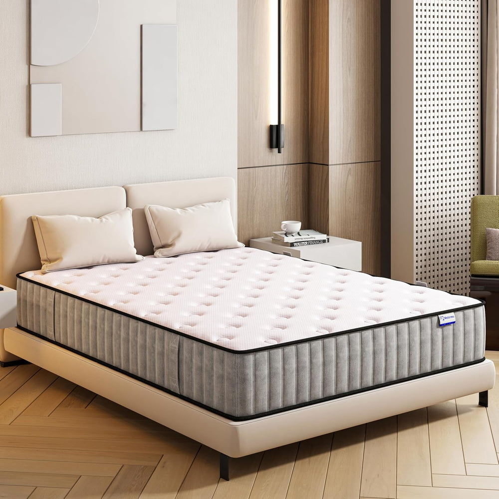 Matoresu Double Mattress 160 x 190 cm Memory Foam Height 25 cm Medium Rigid H3 Ergonomic 7 Zone Cold Foam Comfortable Breathable Fabric Cover