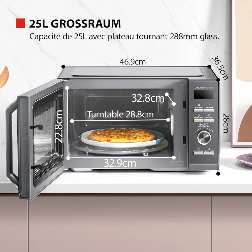 Toshiba Micro-ondes 20L MW2-MM20P(BK), Micro-ondes sur Pied, 800W, 5 Niveaux de Puissance, avec Décongélation Facile, éclairage LED à l'intérieur, Noir