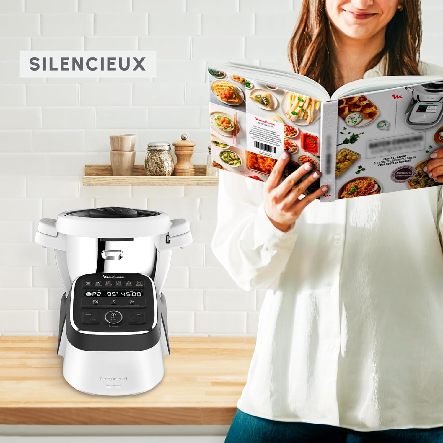 MOULINEX COMPANION XL Multifunctional Robot Cooker Bowl 4.5L 12 Programs Auto Soups Gazpacho Kitchen Robot Mixer Chopper Kneader 1550W HF80CB10