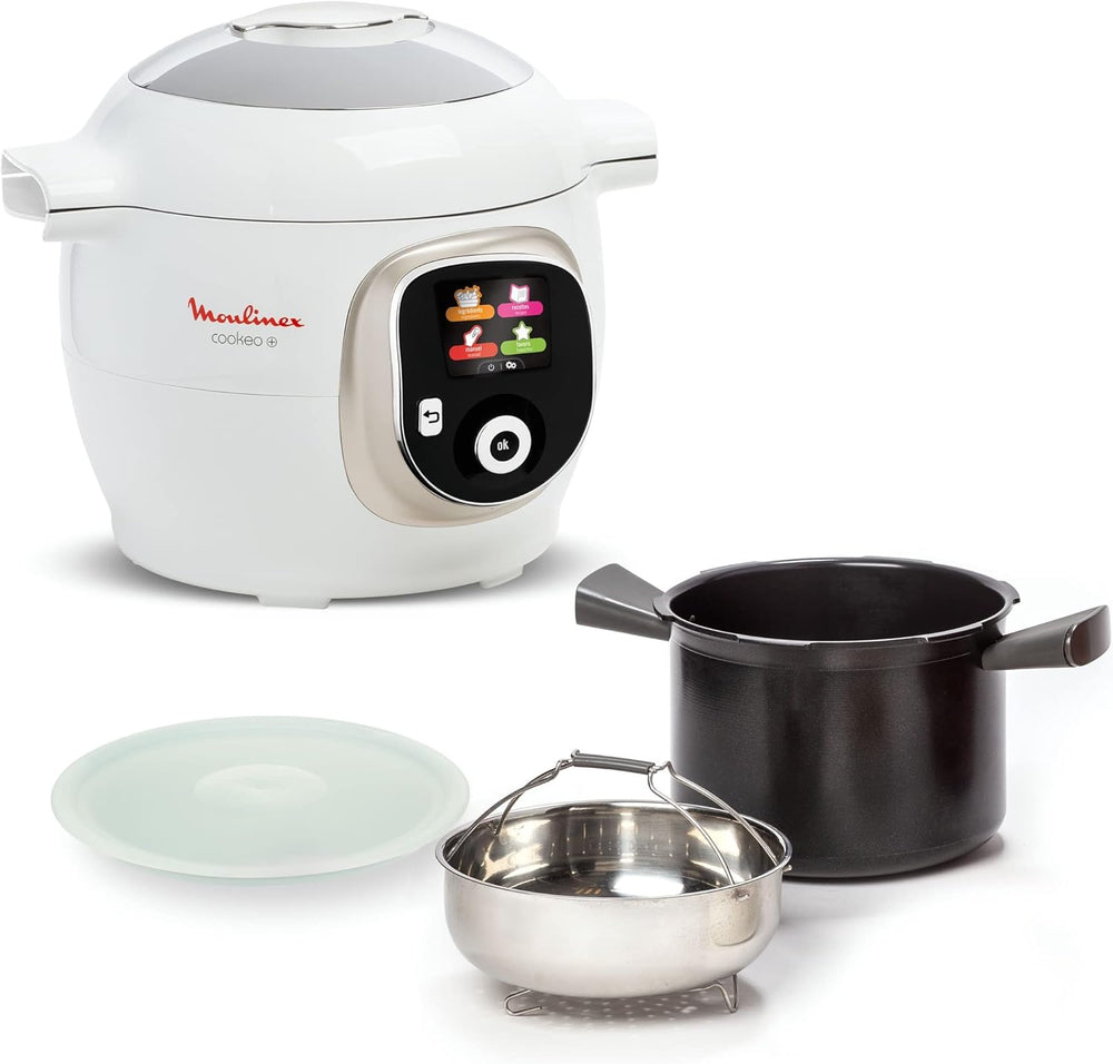 Moulinex Cookeo Mini Smart High Pressure Multicooker, 3L, 2 People, 150 Built-in Recipes, Unattended Cooking, Step-by-Step Guide, Compact, Moulinex App CE880410