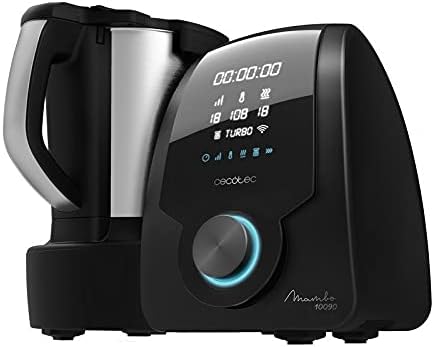 Cecotec Robot de Cuisine Mambo Black. 23 Fonctions, 10 Niveaux de Température, 1700W, 2,5 kg de Pâte, Cruche de 3,3L, 10 Vitesses, Minuterie, Température Réglable de 37 °C à 120 °C