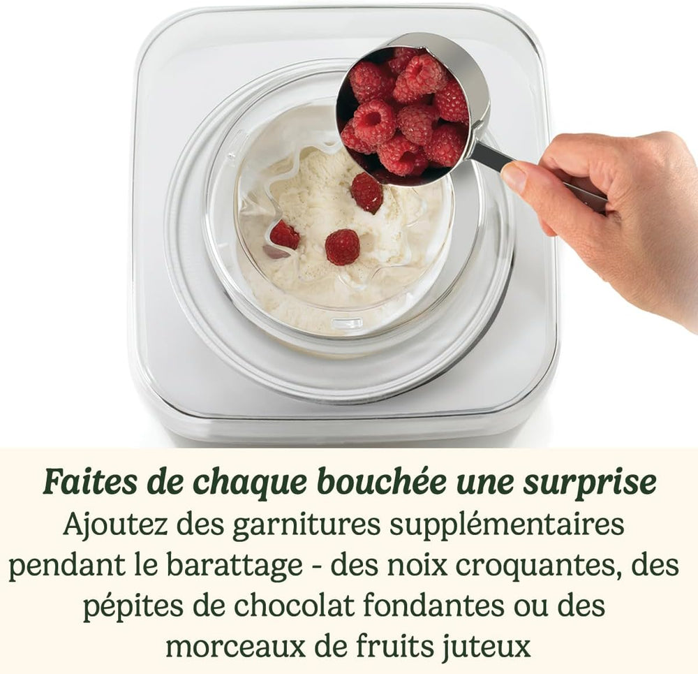 Cuisinart Sorbetière - Fait de la crème glacée, du gelato, du sorbet et du yogourt glacé en 40 minutes - Desserts maison - Facile à utiliser - Acier inoxydable - ICE100BCU