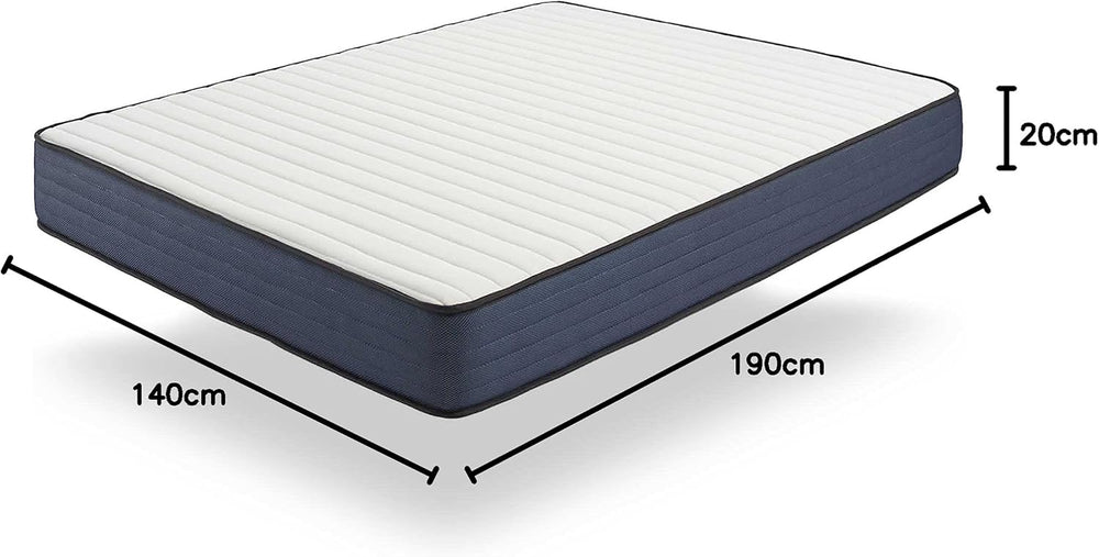 NATURALEX - Matelas PerfectSleep 180x200 - Épais 30 cm - Soutien Mousse à mémoire de Forme - Accueil Blue Latex - Confort Ferme - Respirant - 7 Zones - Réversible - Haute Densité - Fabriqué en Europe