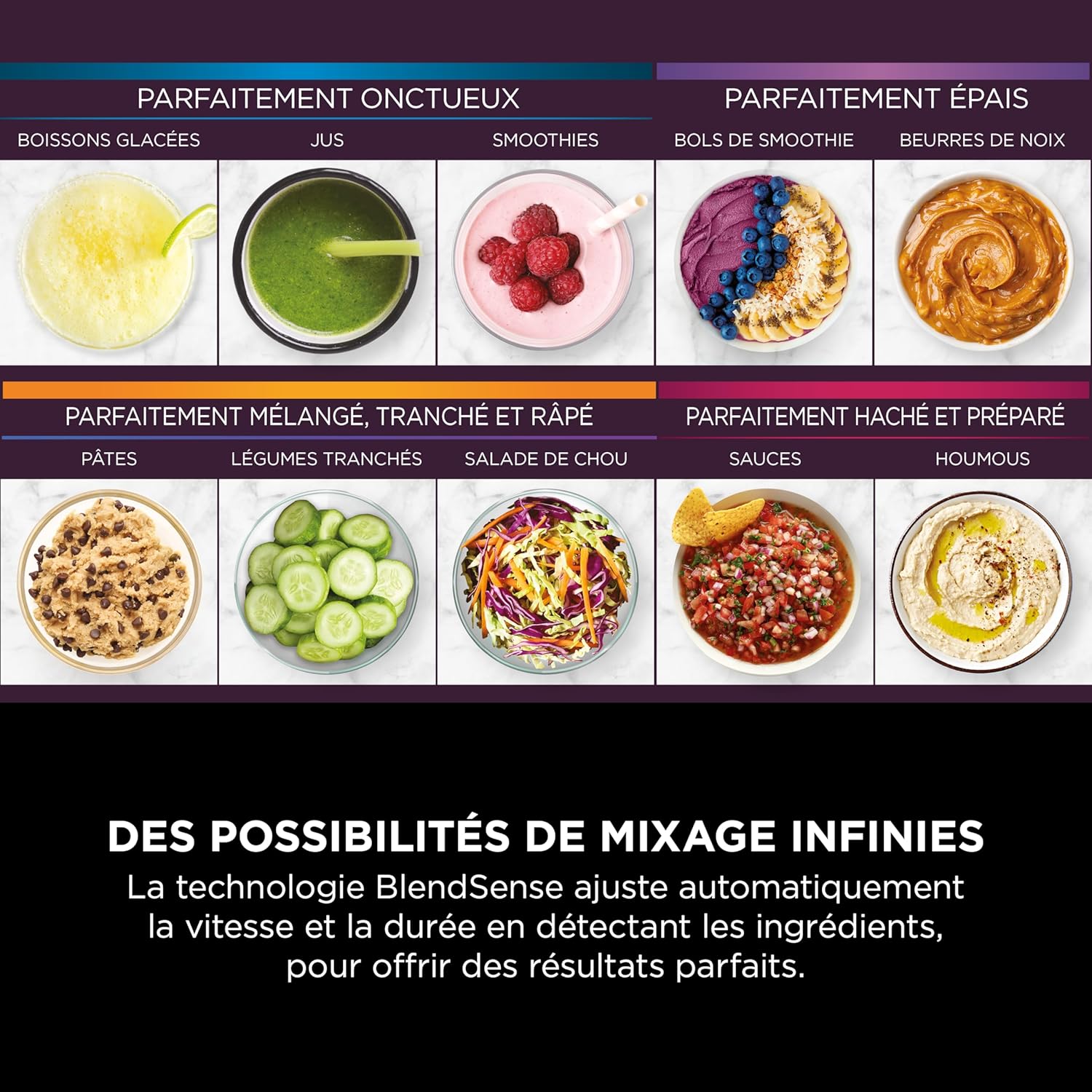 Ninja Detect Power Blender Processor Pro 3-en-1, mixeur 1200W, bol à mélanger, lame malaxeur, gobelet individuel, récipient, pétrir, mixer, hacher et mélanger, noir, TB401EU