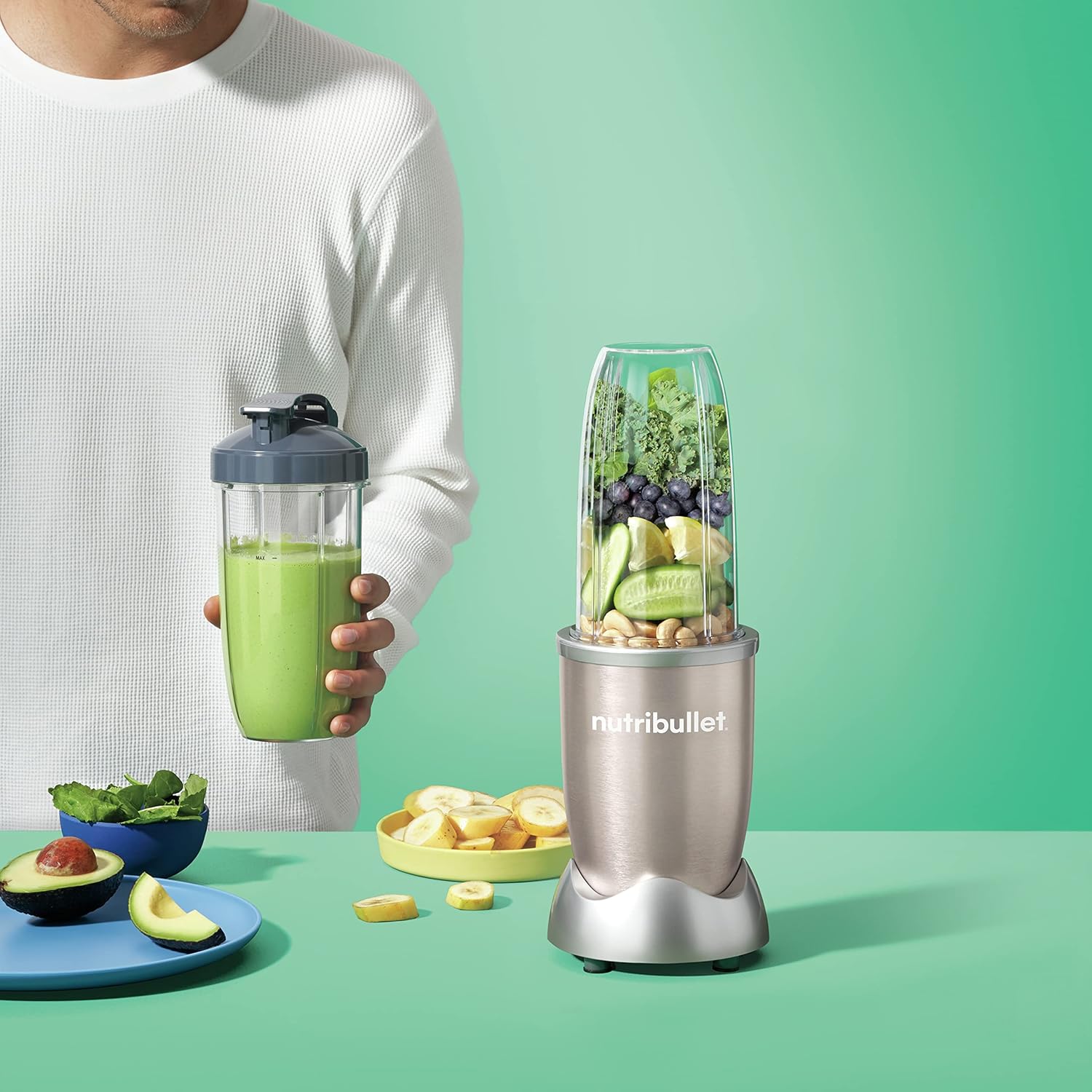 nutribullet Pro 900, Electric Blender, Chopper, Smoothie Blender, Multifunctional, Power 900 Watts, NB904CP, Champagne