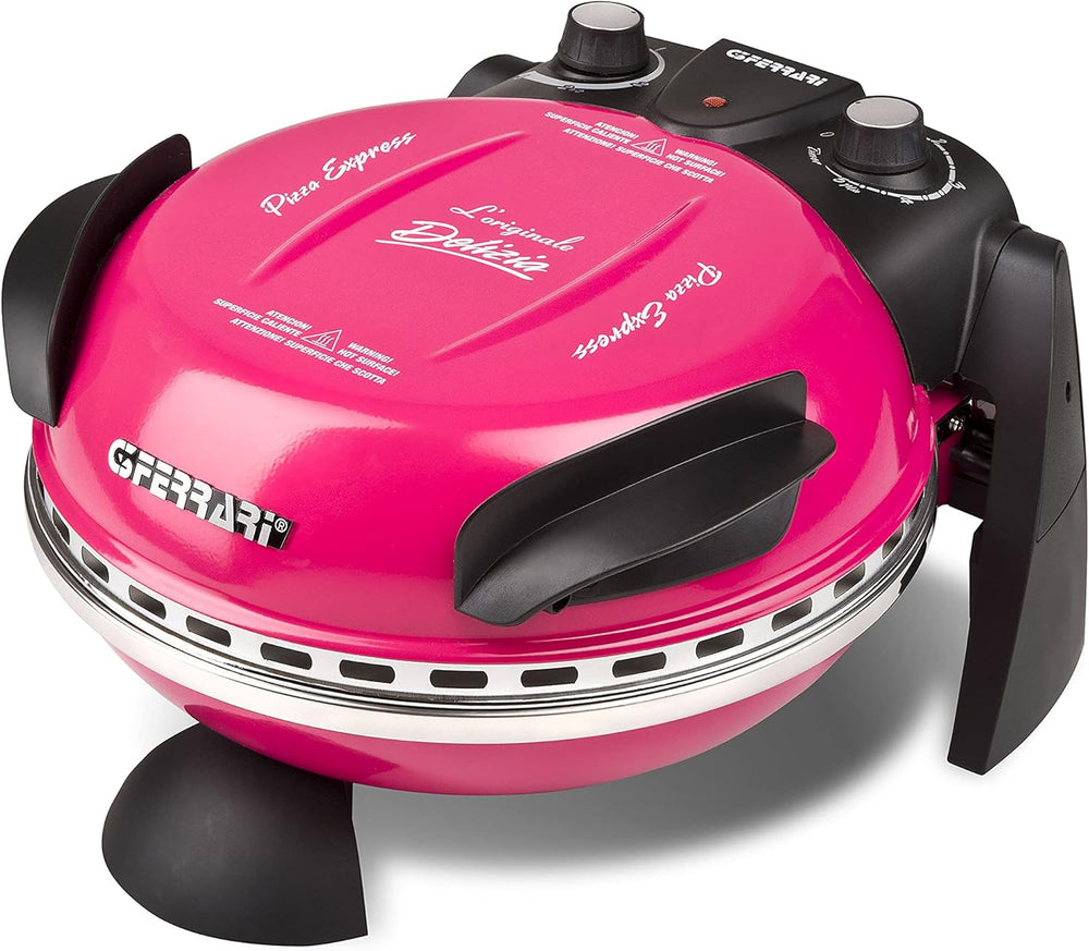 G3 Ferrari G10006 Pizza Express Delizia, 1200 W Pizza Oven, Adjustable Thermostat up to 400°C, Cooks Tasty Pizza in 5 Minutes, Double Resistance, Recipe Book and Spatulas Included - Black