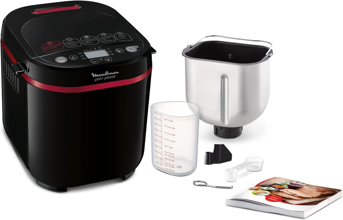 Moulinex OW220830 Bread Maker with 17 Programmes Plastic Black/Purple 31 x 29 x 29 cm