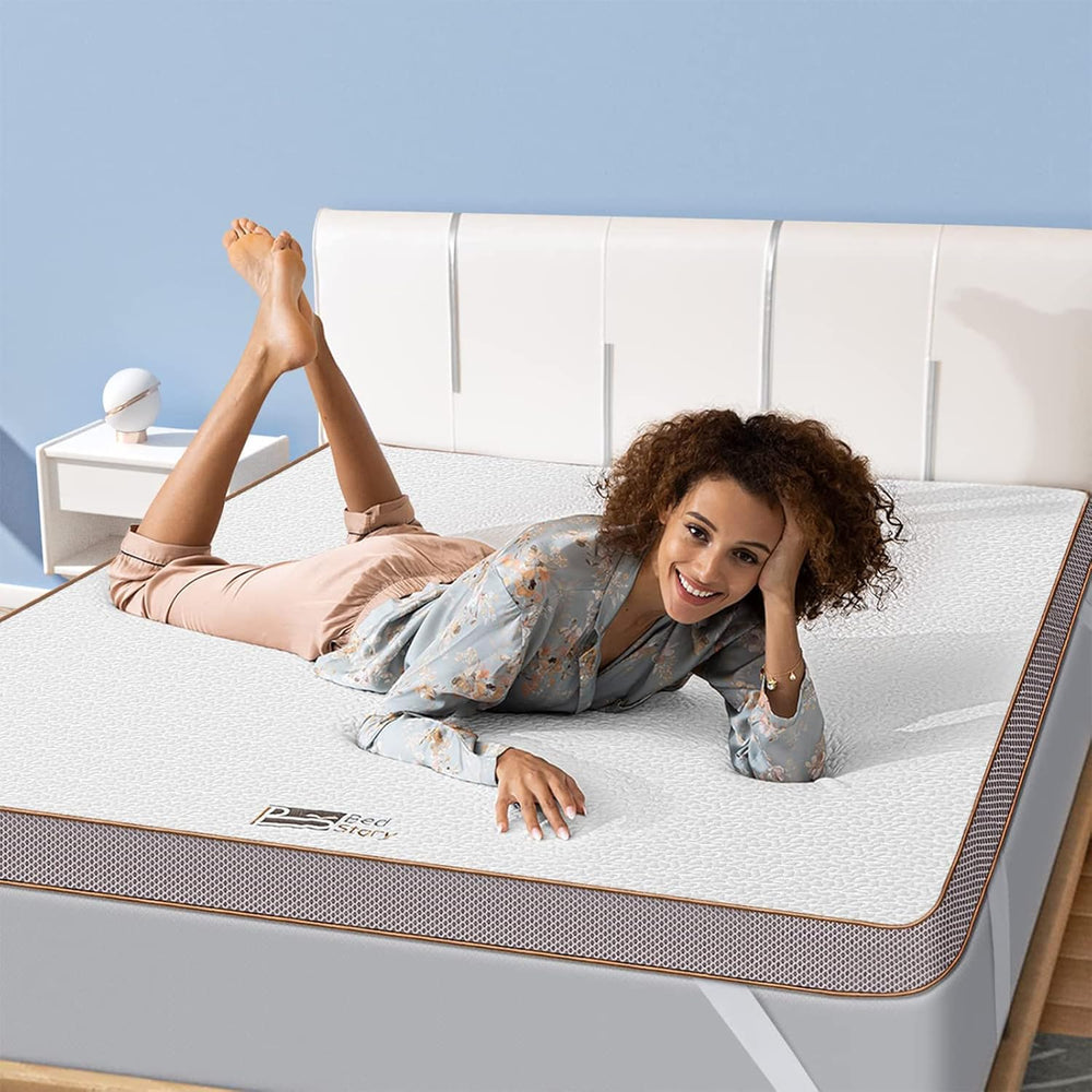 BedStory [Nouvelle Technologie] Surmatelas 160 x 200 à Mémoire de Forme de 7.5CM, Surmatelas de Haute Densité avec Gel Plus Respirant, Housse Amoivible et Lavable