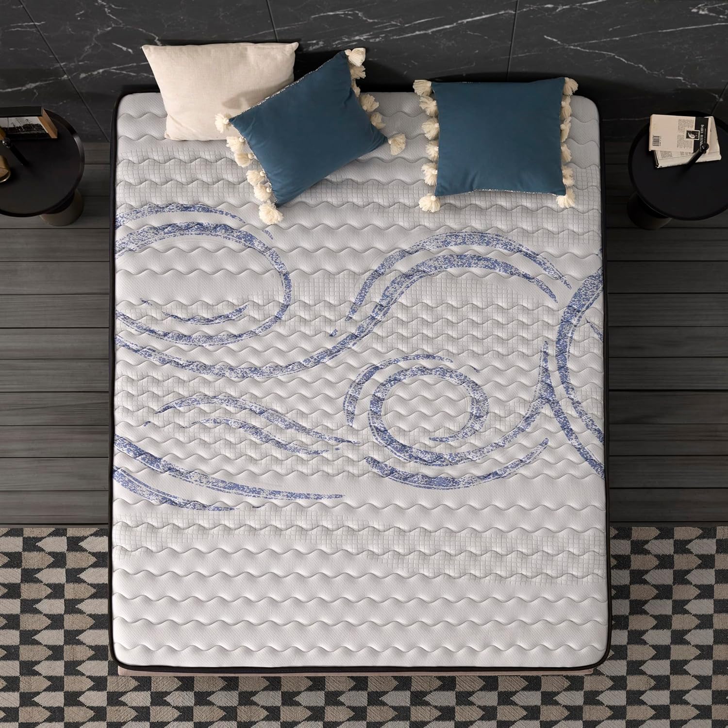 NATURALEX - Matelas PerfectSleep 180x200 - Épais 30 cm - Soutien Mousse à mémoire de Forme - Accueil Blue Latex - Confort Ferme - Respirant - 7 Zones - Réversible - Haute Densité - Fabriqué en Europe