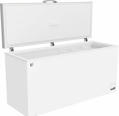 METRO Professional Congélateur bahut GHF2700S, acier, 188 x 73.5 x 94.5 cm, 700 L, 125 W, 3 paniers, éclairage LED, avec serrure, blanc/gris