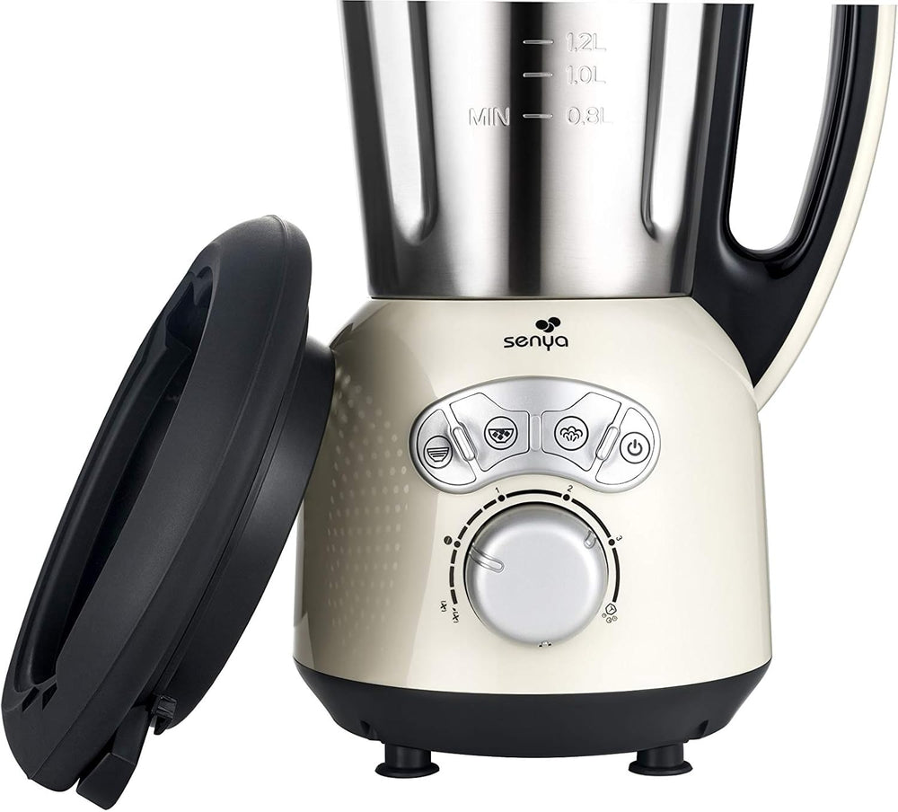 Senya SYCP-HB008R Cook & Ice V3 Red Stainless Steel Heated Blender, Soup Blender/Milled Soup, Steaming, Crushed Ice Smoothies, 1, 5L, 1400W, SYCP-HB008R