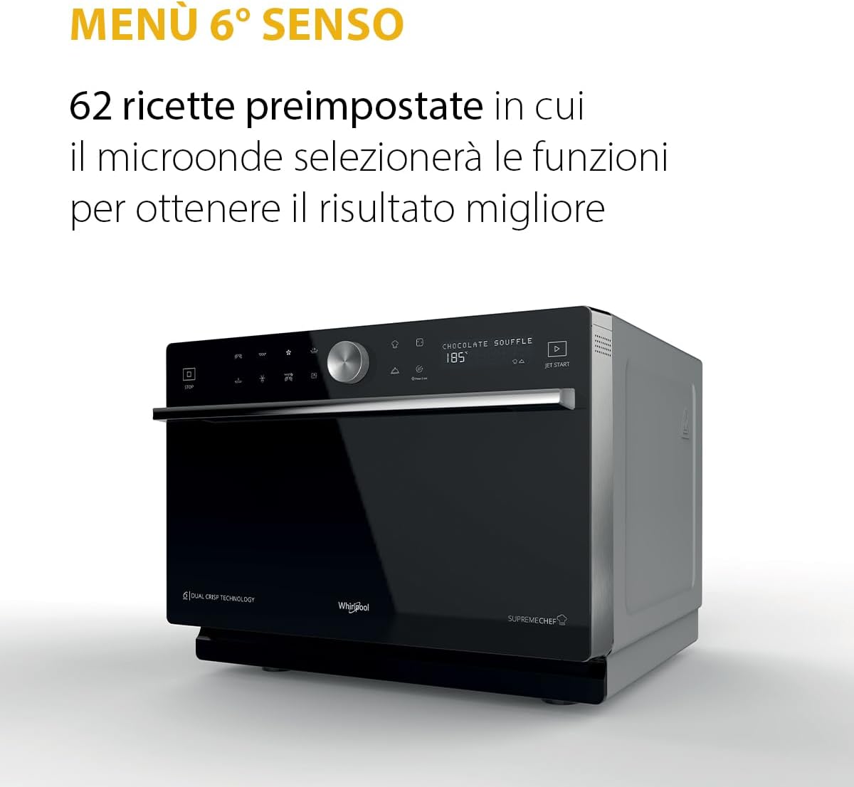 Whirlpool MWSC 9133 SB Supreme Chef Combination Microwave with Grill + Steam, 33 Litres, Technology 6th Sense, Turntable