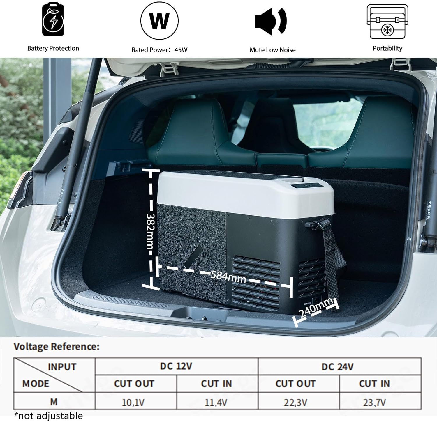 Alpicool LGMP8 8L Glaciere Portable Réfrigérateur Voiture Camping Congélateur 12/24V Mini Frigo pour Maison, Bureau ou Pique-Nique en Plein Air/ -20 à 20℃(Batterie Non Incluse)