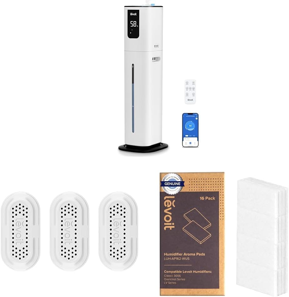 LEVOIT OasisMist 1000S (10L) Smart Humidifier for Home Large Room Bedroom, Last 100 Hours Suitable for Indoor Plant, Cover up to 600ft², Easy Top Fill, Remoter & Voice Control, Auto Mode, Quiet, White