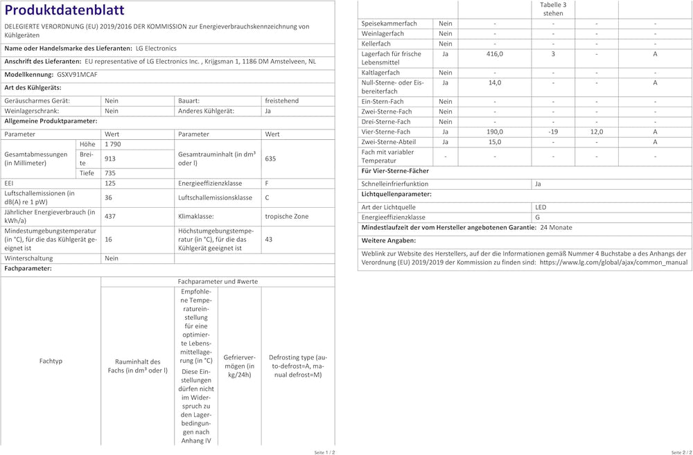 LG GSXV91MCAF Réfrigérateur combiné - Side by Side, 635L, InstaView, Total No-Frost, Compartiment congélation, Distributeur d'eau et glace UVnano, Compresseur Inverter Linear, Wi-Fi, Noir, Classe F