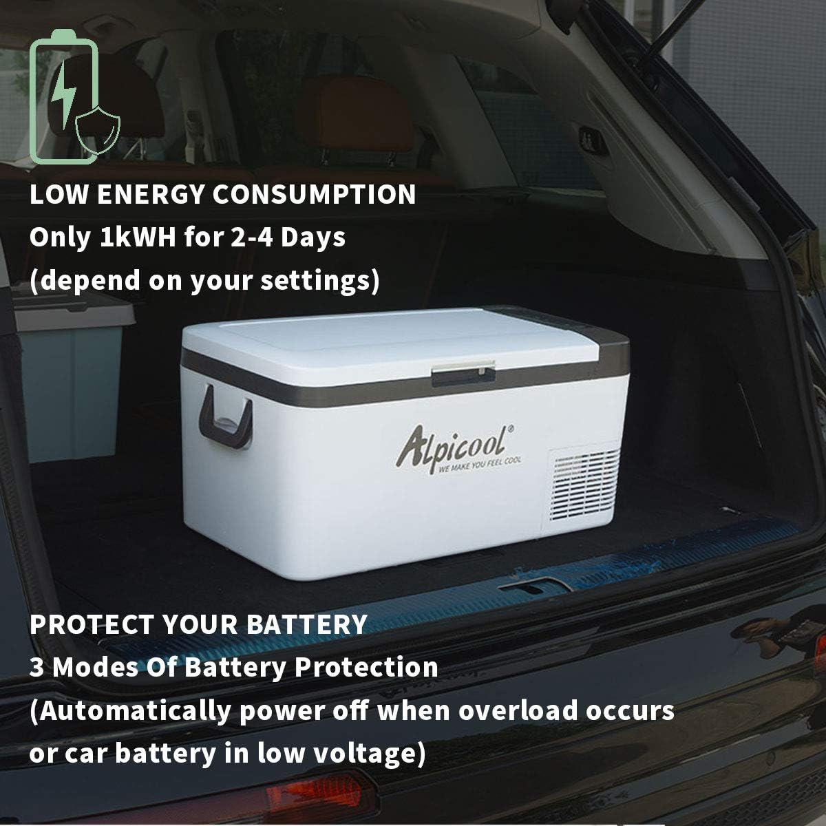 Alpicool LGMP8 8L Glaciere Portable Réfrigérateur Voiture Camping Congélateur 12/24V Mini Frigo pour Maison, Bureau ou Pique-Nique en Plein Air/ -20 à 20℃(Batterie Non Incluse)