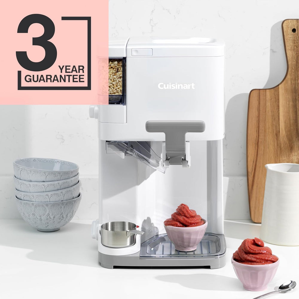 Cuisinart Sorbetière | machine à crème glacée, yaourt glacé, gelato, sorbet, sans produits laitiers | Distributeur de garniture | facile à utiliser | 1.42L fait 6 portions | Prêt en 20mins | ICE48U