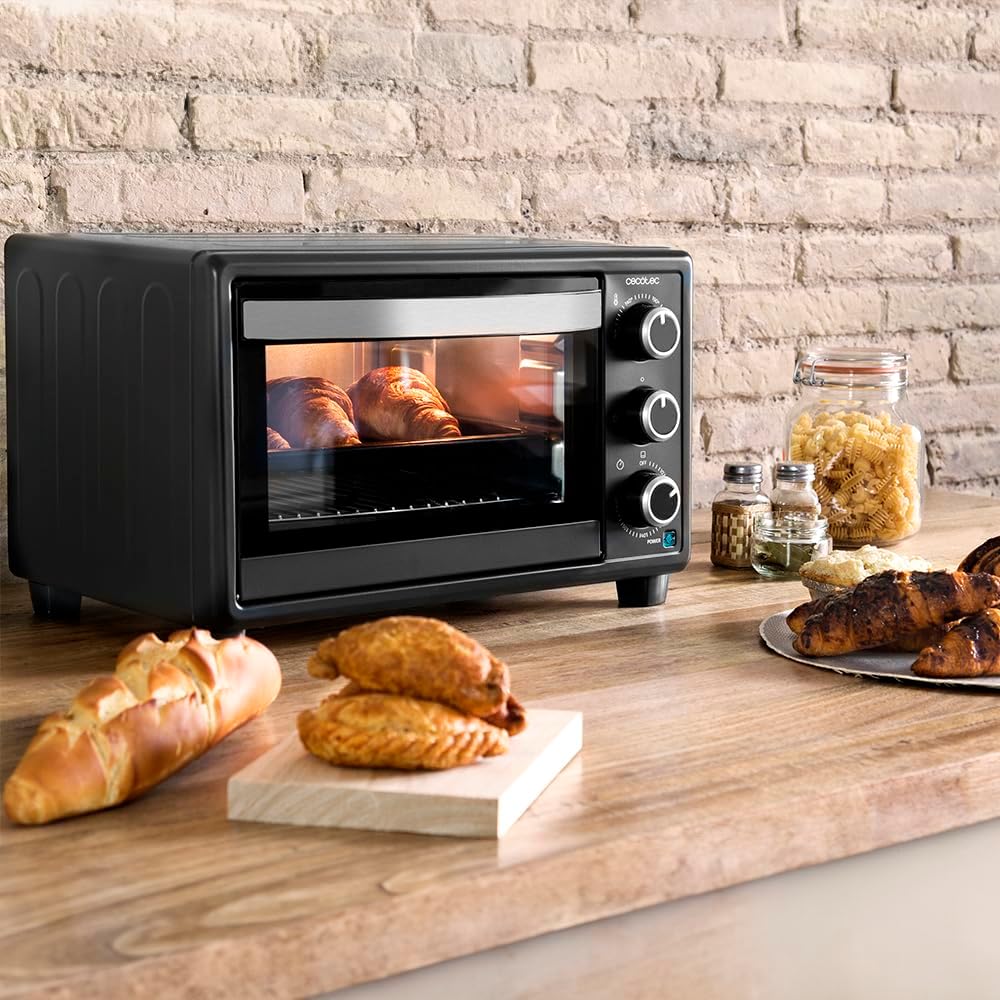 Cecotec Bake&Toast 4600 Black Gyro Countertop Oven, 46 L, 2000 W, 12 Combinable Heating Functions, Includes Rotating Spindle, Crumb Catcher Tray.