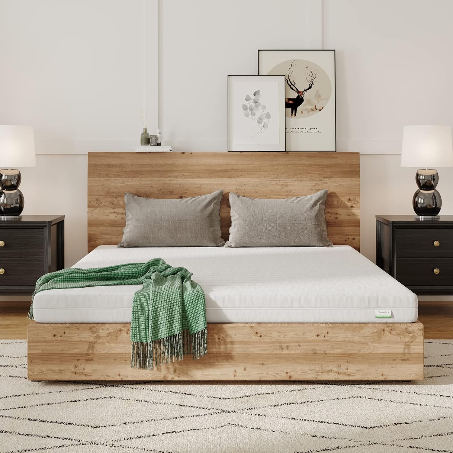 Novilla Matelas en Mousse 140x190, Matelas Amovible à 7 Zones de Confort, Réversible Été/Hiver, Respirable, Hauteur 18 cm