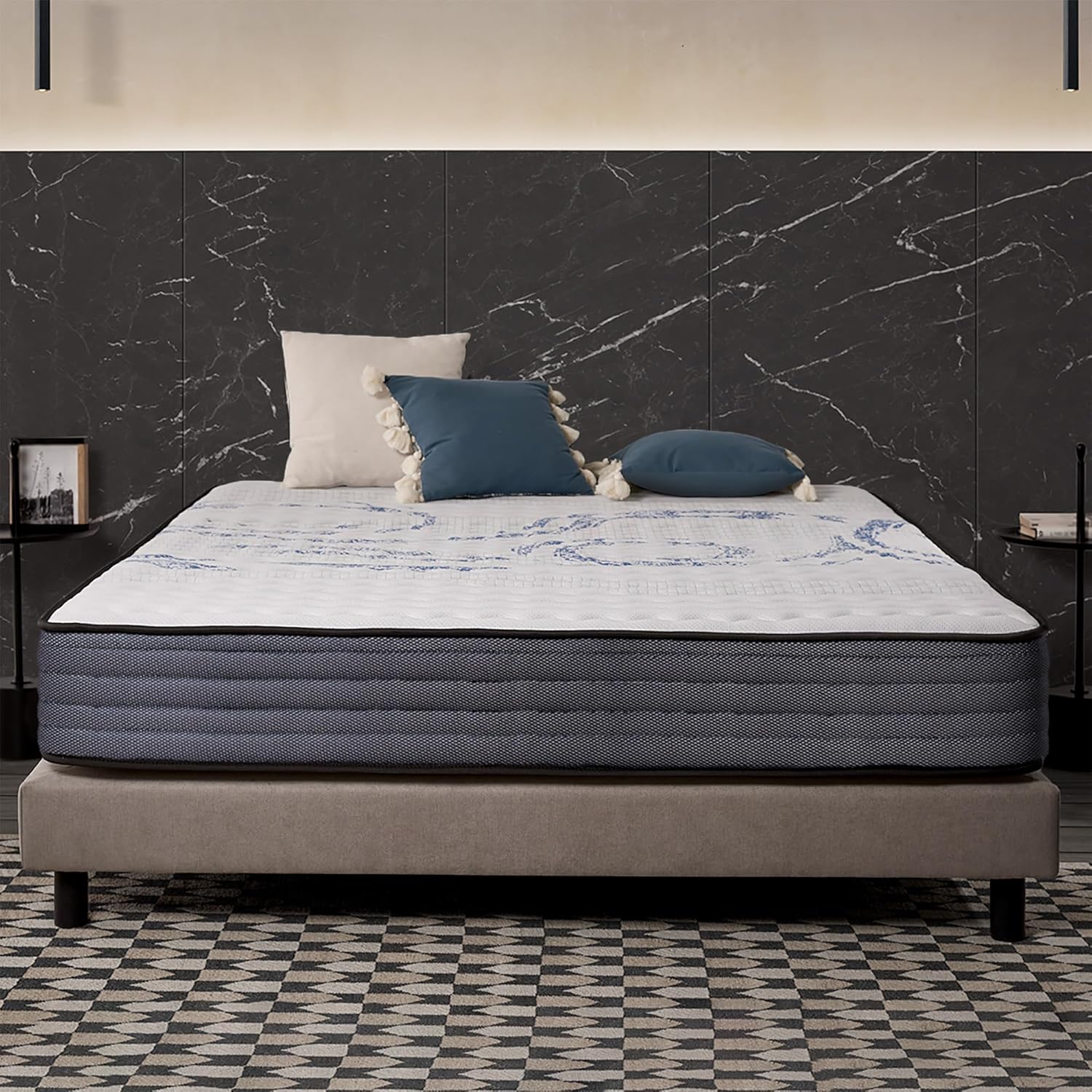 NATURALEX - Matelas PerfectSleep 180x200 - Épais 30 cm - Soutien Mousse à mémoire de Forme - Accueil Blue Latex - Confort Ferme - Respirant - 7 Zones - Réversible - Haute Densité - Fabriqué en Europe